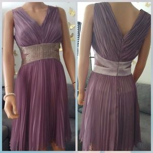 Pleaded Purple Dress, Detail Waist, NWT 8